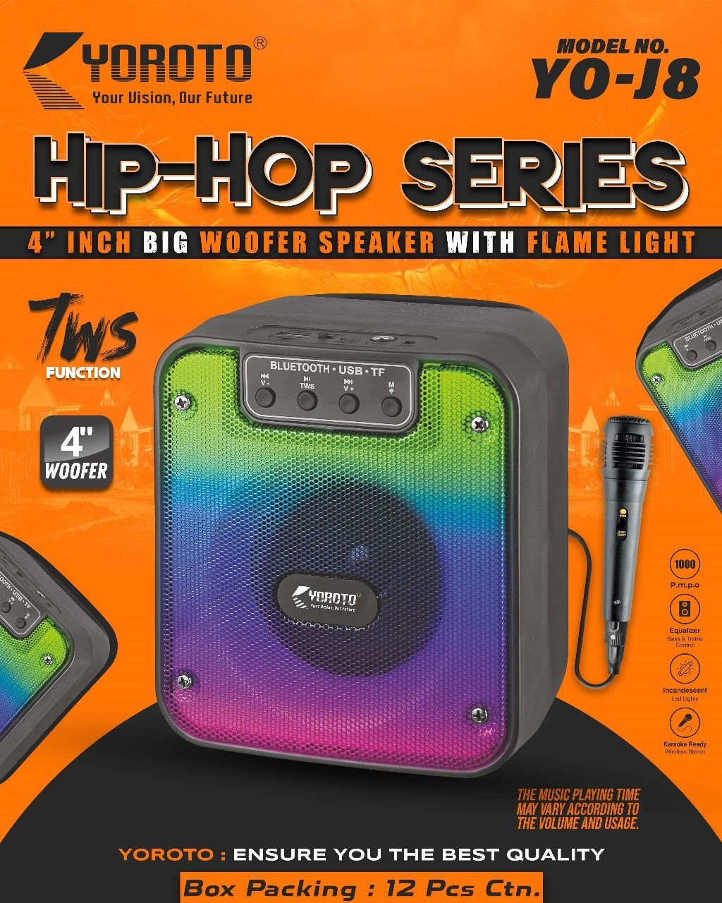 YOROTO YO-J10 Honk series powerful speaker with mic