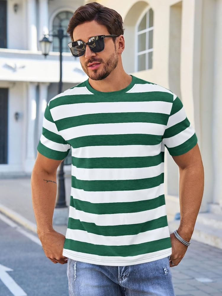 DRJ Denim Stripe Half T-Shirt.