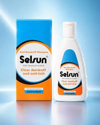 Selsun Anti-Dandruff and Anti-Itch Shampoo formulated with selenium sulfide by Rohto Mentholatum.