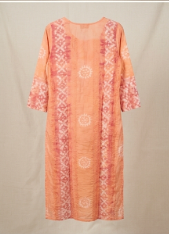 Women's Tie-Dye Printed Straight Cotton Kurtai