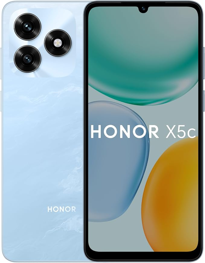 HONOR X5c plus 4G Smartphone, 4GB RAM 64GB ROM, Dual SIM, 5130mAh Battery, 6.74" 90Hz Display, Tidal Blue