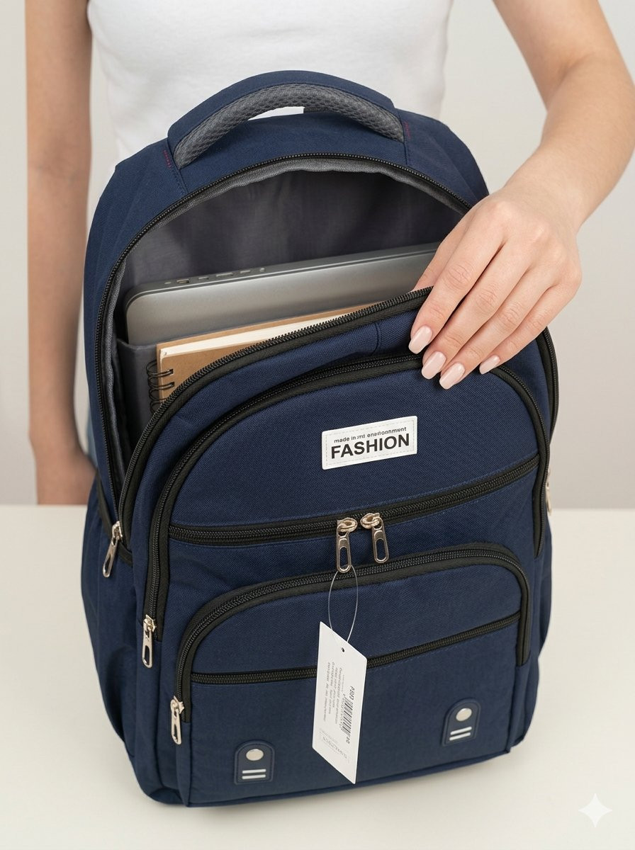 Multi-Pocket Casual School Backpack.