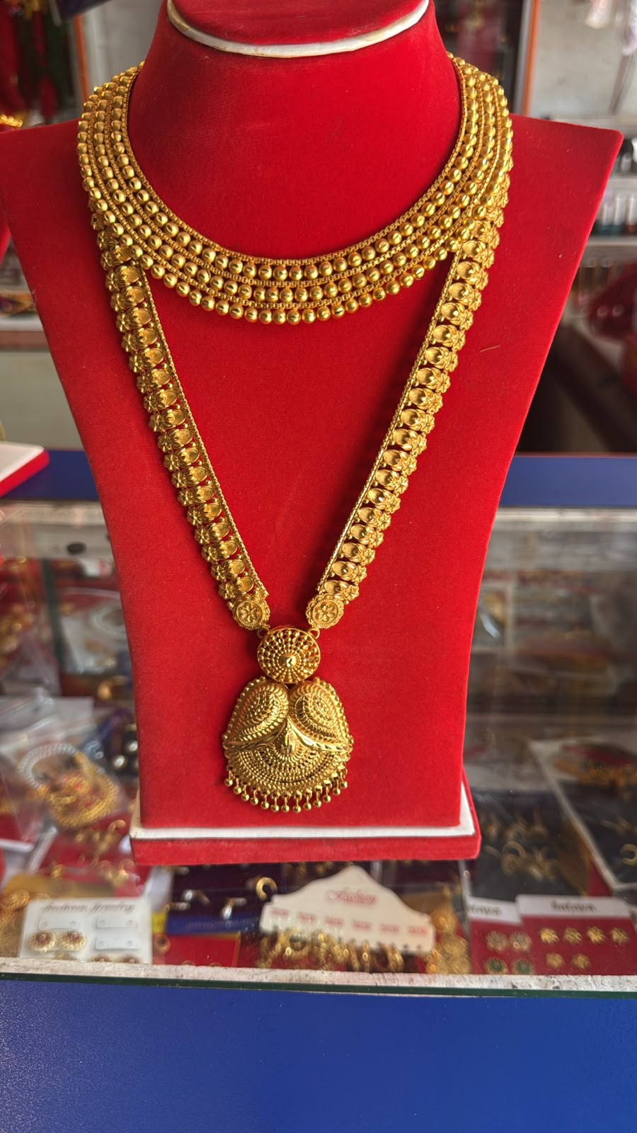 Gold Plated Rani Haar Design Mini Haar Necklace.