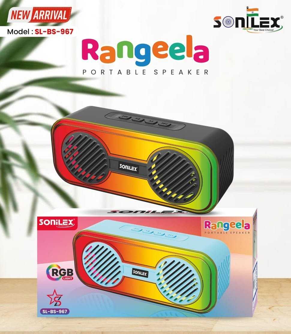 WRENS 15w Wireless Bluetooth Speaker with 6 Hrs Battery Backup, Powerful Bass with1500 Mah Rechargeable Battery, FM Radio, USB Port, TF/SD Card (Multicolor)