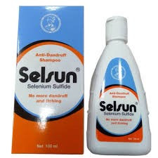 Selsun Anti-Dandruff and Anti-Itch Shampoo formulated with selenium sulfide by Rohto Mentholatum.