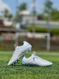 Anza Ole Football Studs, PU Upper, Lace up, for FG/AG, Size- 8 U.K. White