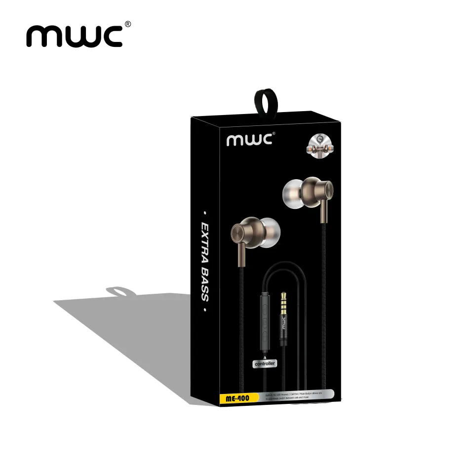 MWC ME-400 | In-ear Wired Earphone | 10mm Dynamic Speaker with Extra Bass | Volume keys with microphone | Stereo Surround Sound