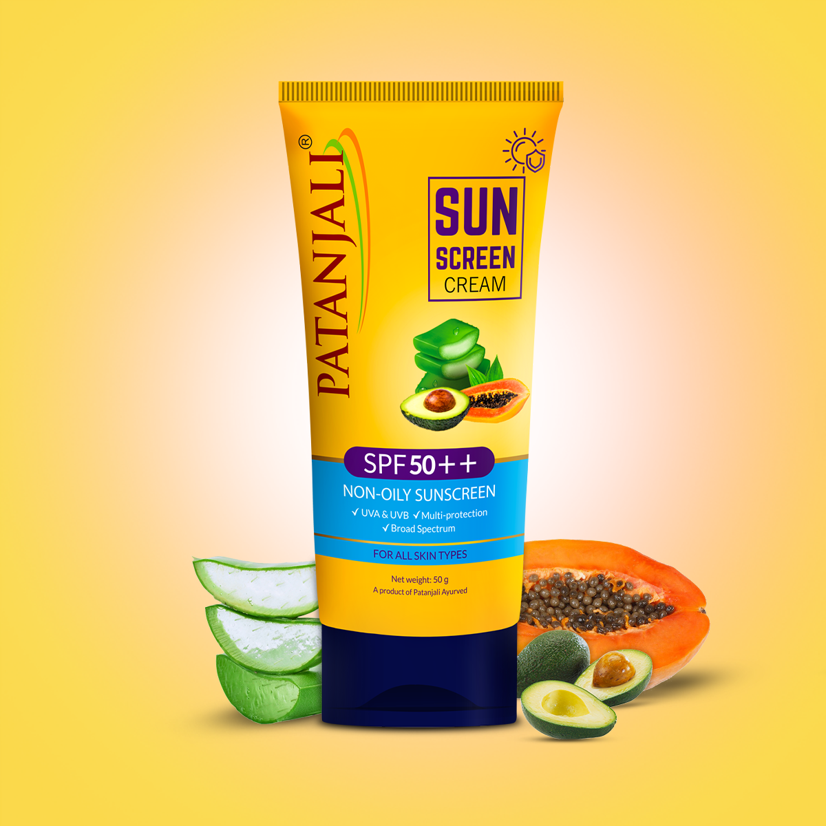 Patanjali Sun Screen Cream SPF 50++ (Non-Oily Sunscreen)