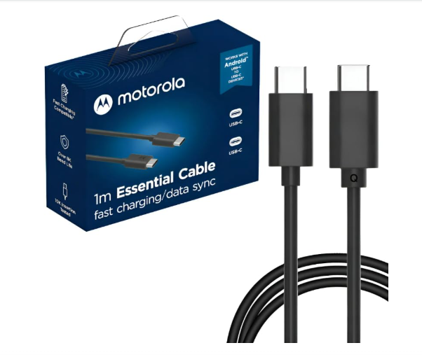 Motorola USB Type-C to USB Type-C Cable Compatible with Fast Charging 1m