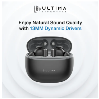 Ultima Boom 141 ANC Earbuds (30 dB)| Ultima Link App Support | 45Hrs Playtime | Game Mode (40ms) | IPX5 Water Resistant | 13 mm Drivers For Deep Bass Wireless Earbuds