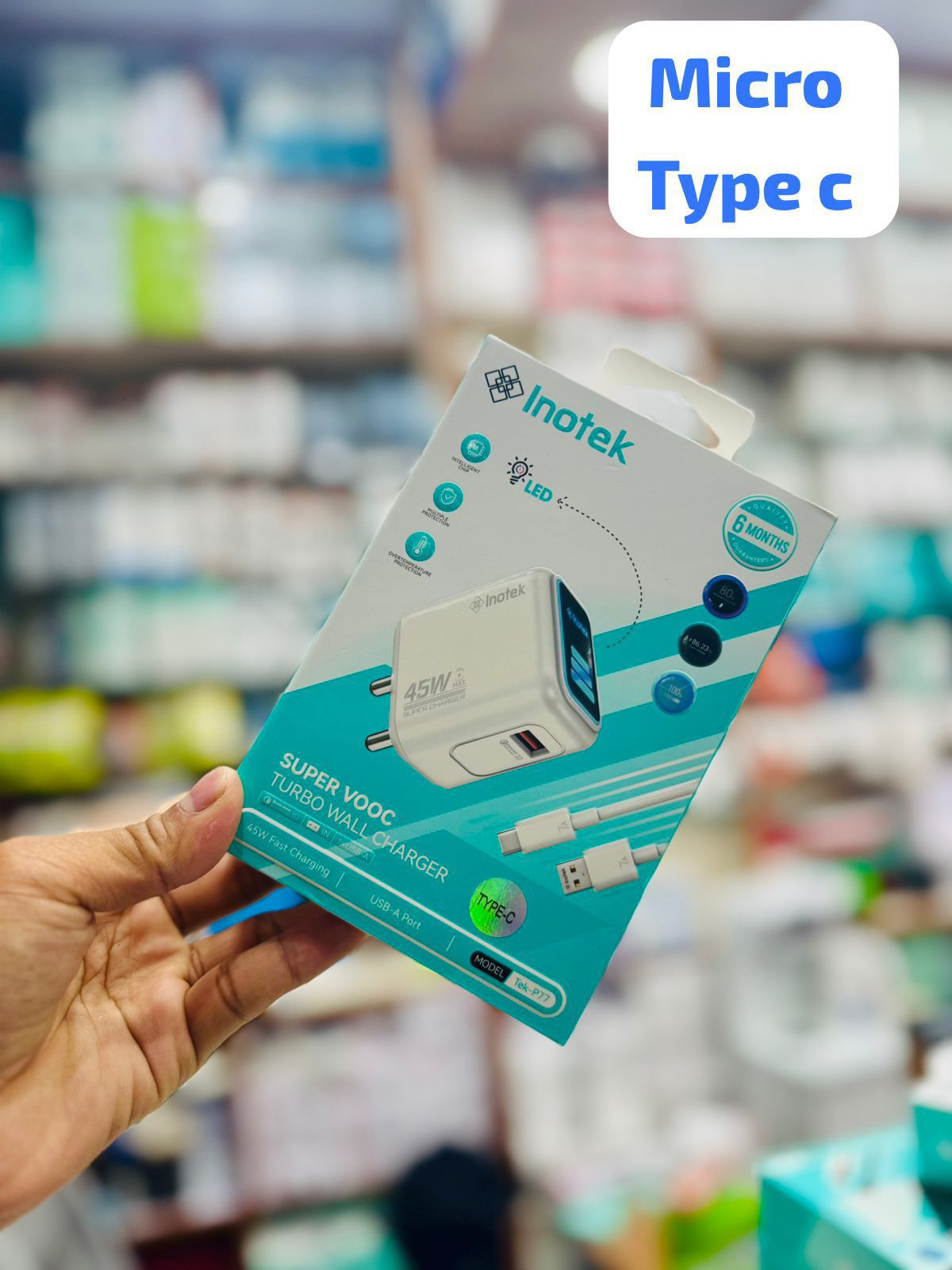 Inotek 45W PD USB-C + USB-A Super Charger